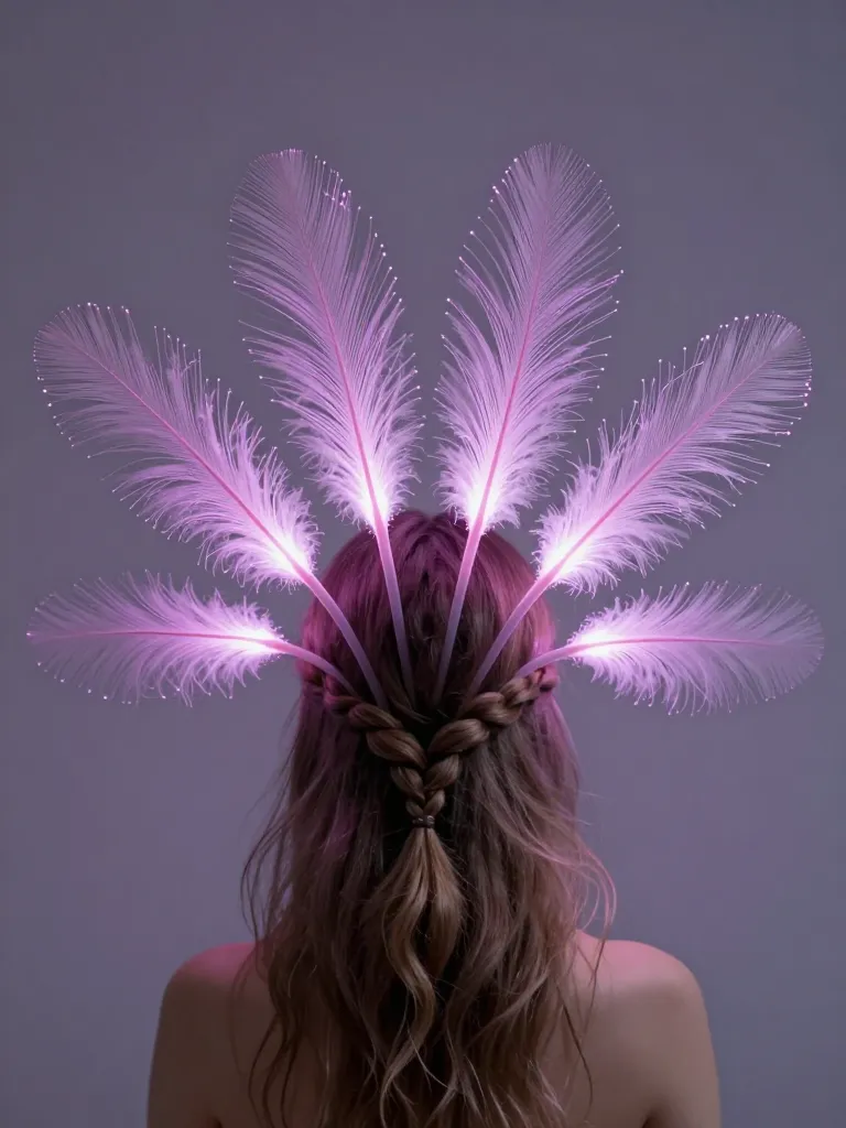 Six feathery gill extensions attached to crown anchor with ambient glow