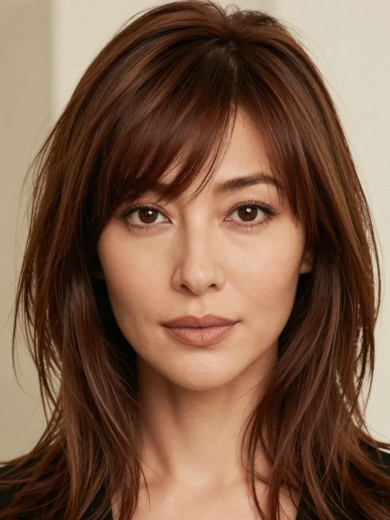 1. Side-Swept Bangs with Layers