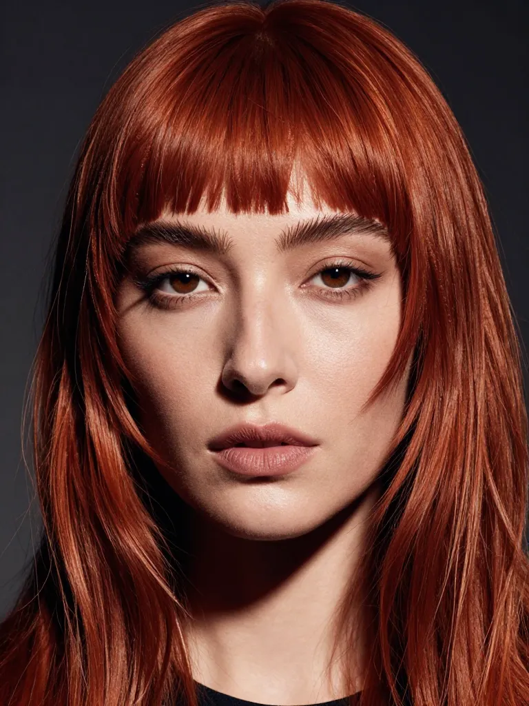 4. Textured Brow-Grazing Bangs