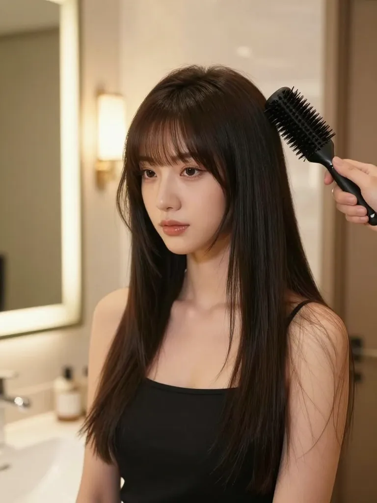Step 3: Style Bangs for Face-Slimming