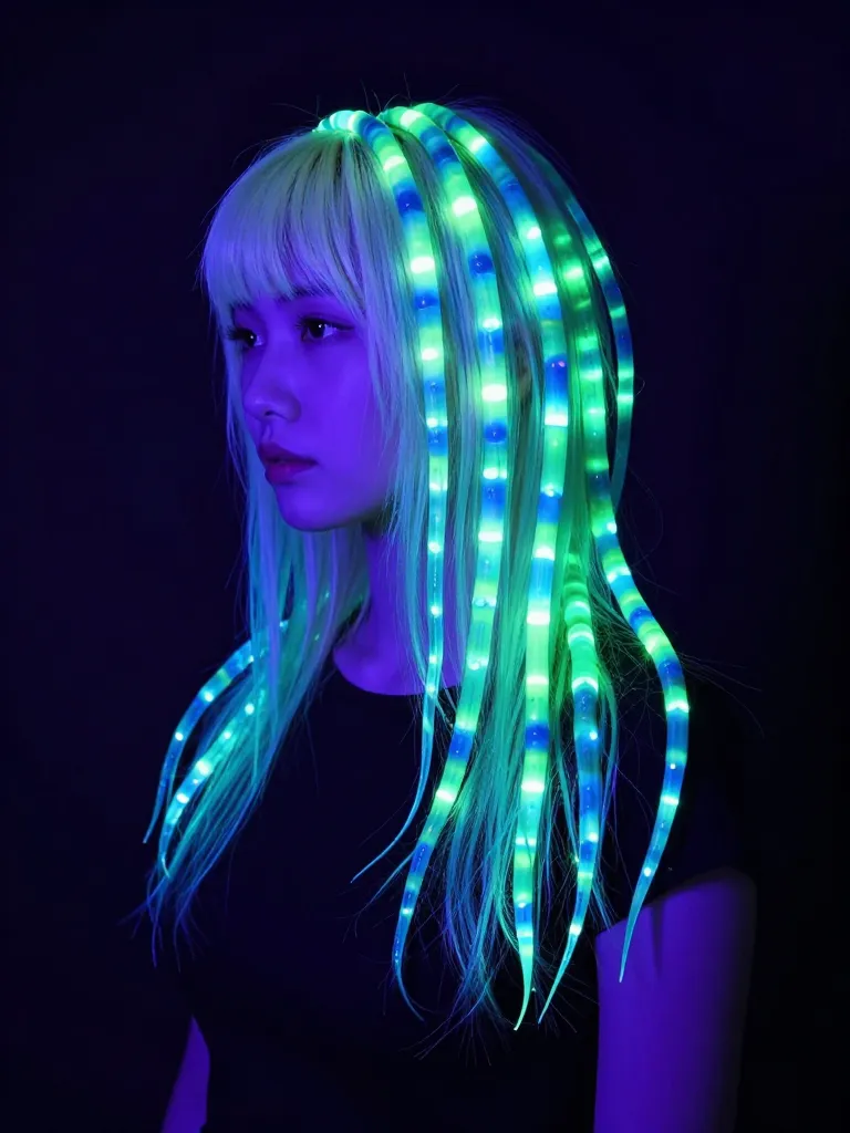 Completed bobbit worm mullet glowing under UV black light