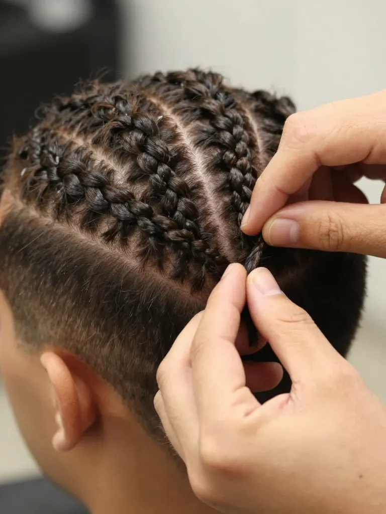 Step 3: Braid the First Row — The Feed-Under Technique