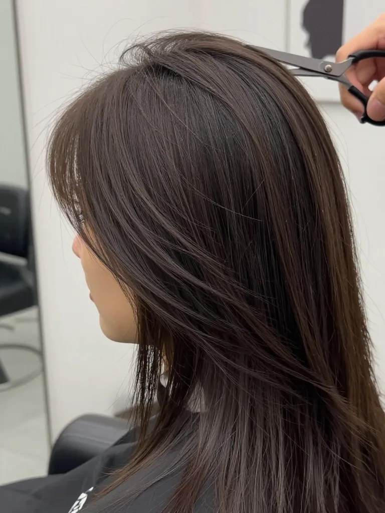 Point-cutting front layers for a textured shag mullet