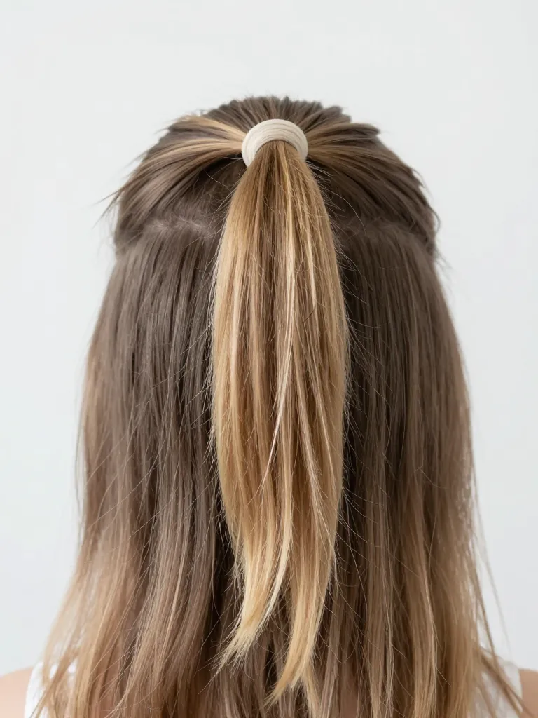 Step 3: The Half-Up Micro Ponytail