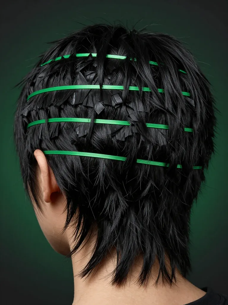 Textured matte-black mullet with horizontal LED tail banding