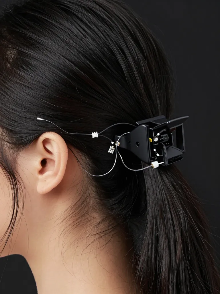 Custom matte-black jaw clip modified as LED battery housing