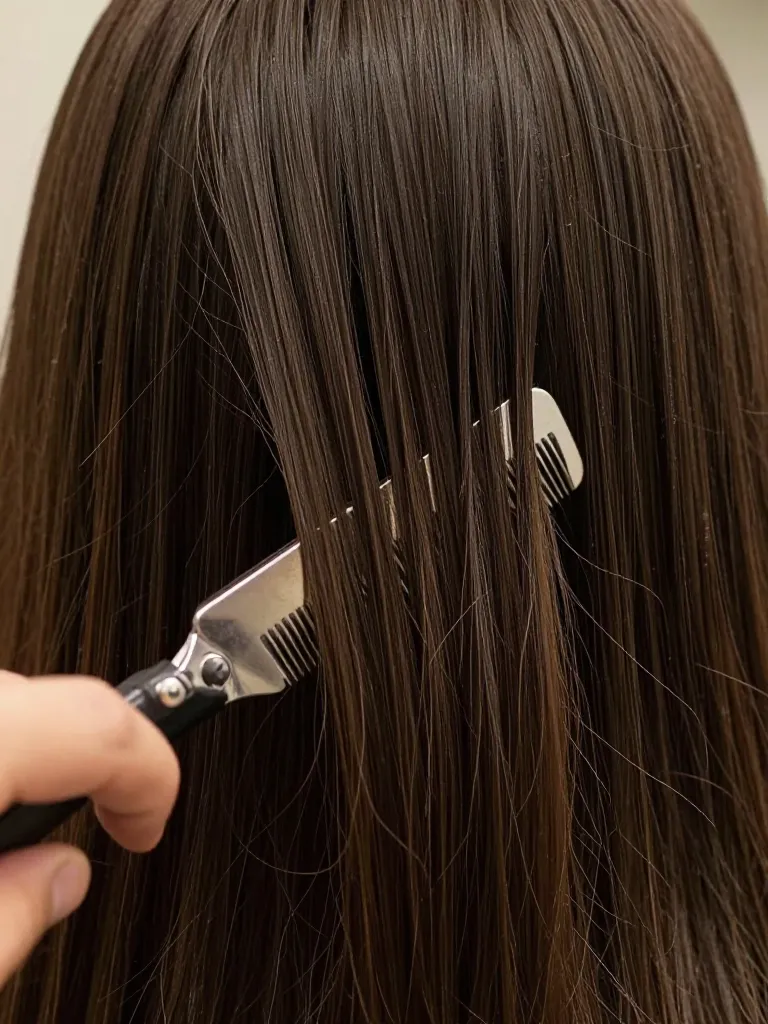 Step 3: Texturize the Mid-Lengths with a Razor Comb
