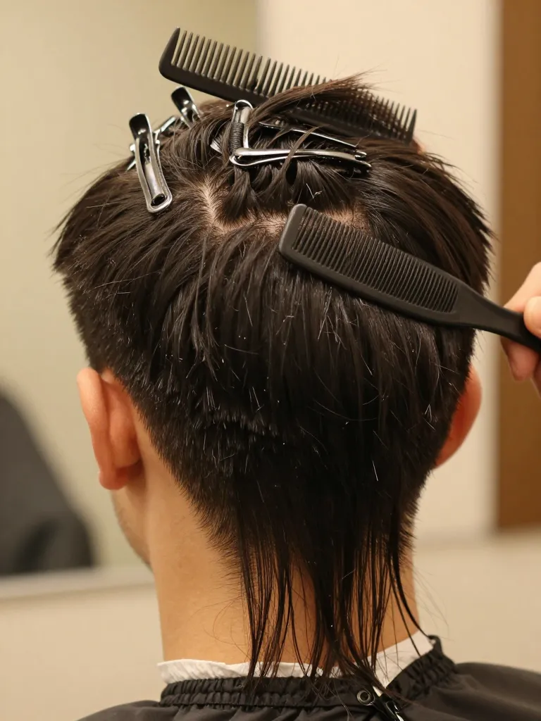 Step 2: Section Your Hair with the Crown as Your Anchor