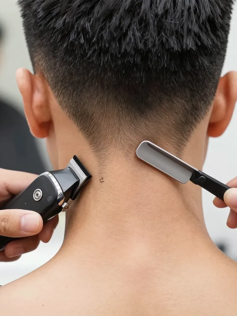 Step 6: Define the Neckline and Sideburns