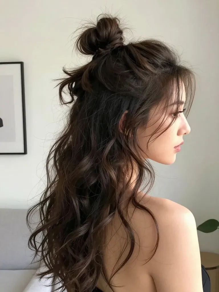 The Messy Half Bun