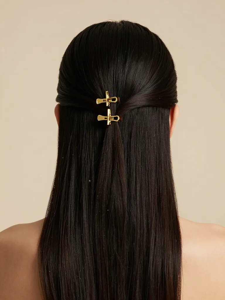 The Sleek Half Up with Clips