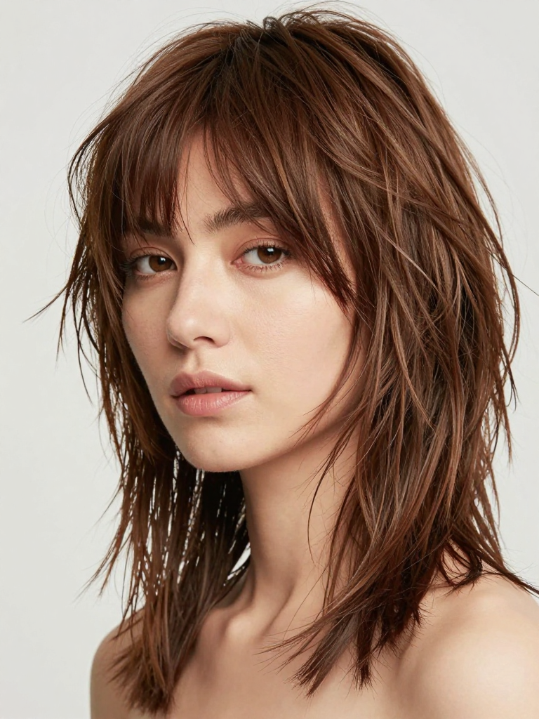 2. The Textured Hush with Wispy Side Bangs