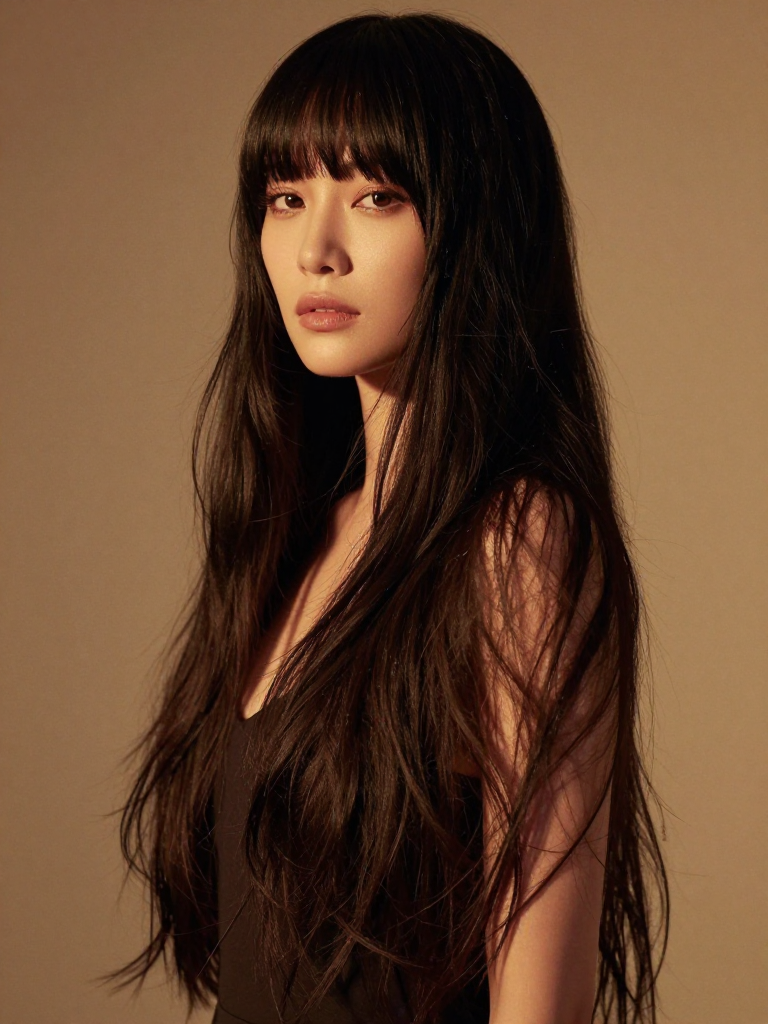 3. The Long Hush with Side-Swept Bangs