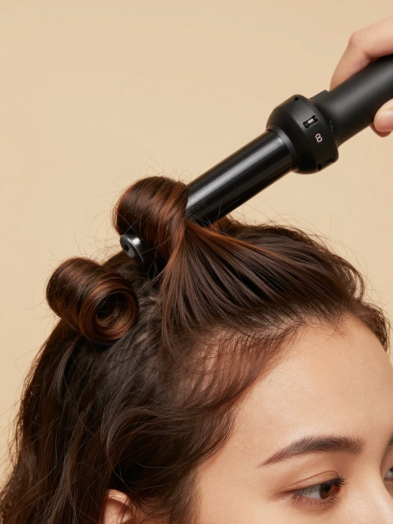 Curling hair with small-barrel iron