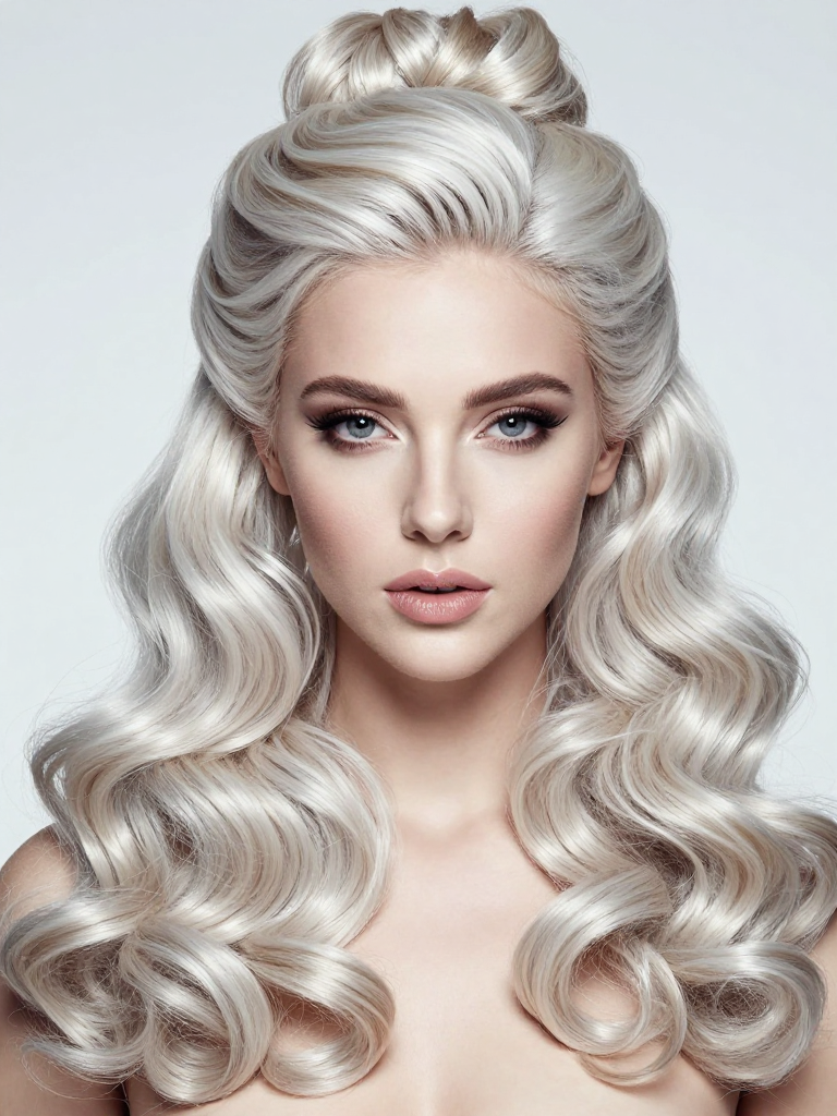 Half-up princess curls