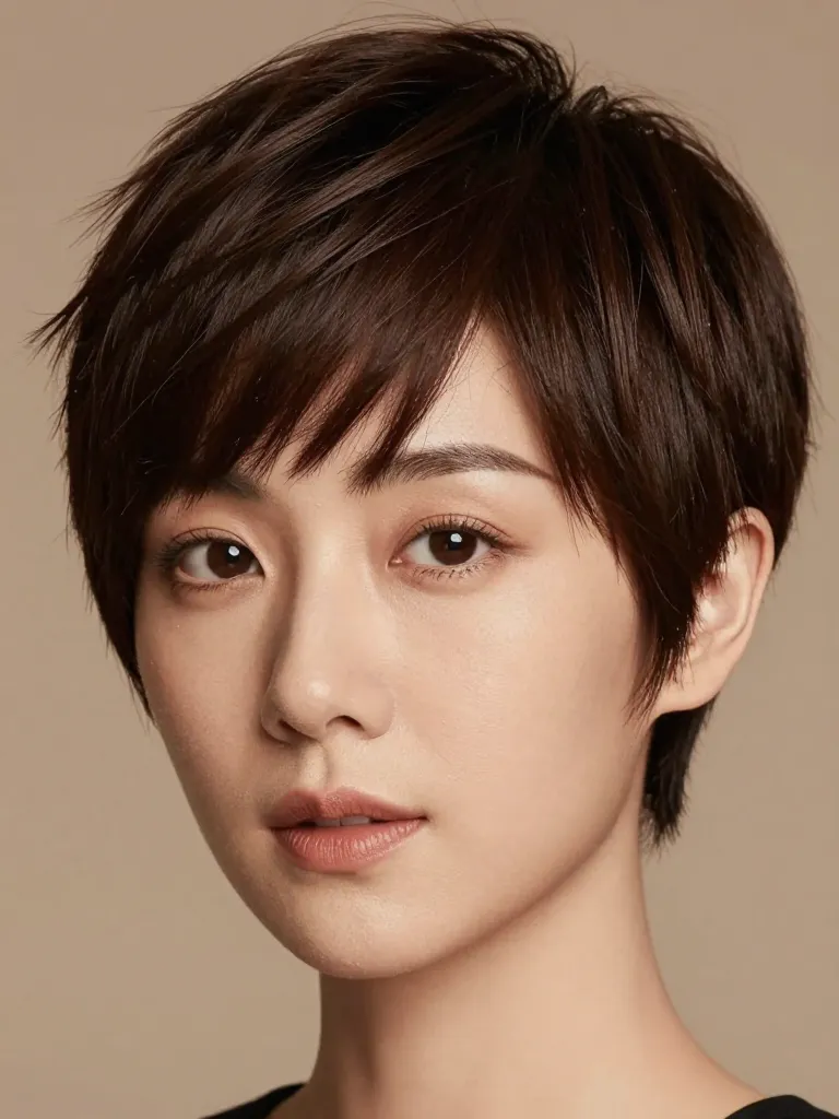 Maintaining a round-face pixie cut at home with clippers and scissors