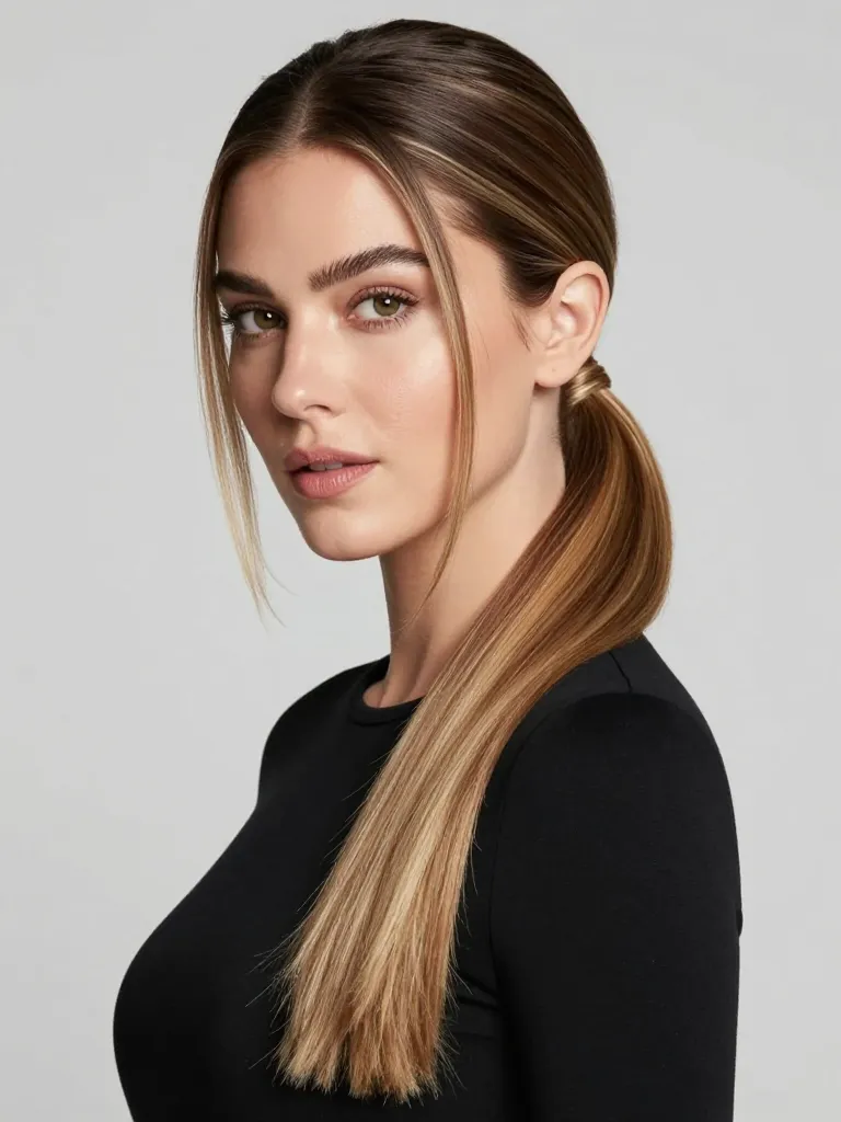3. The Low Ponytail With Face Framers