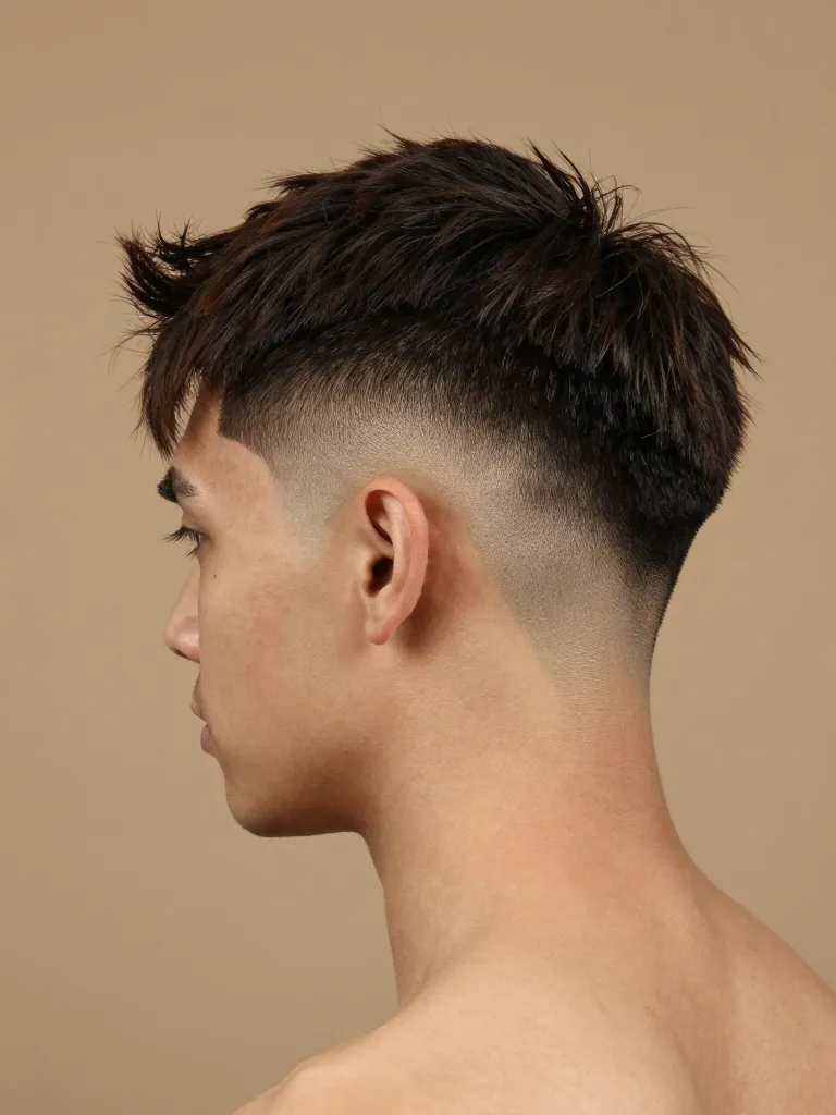 Finished skin fade haircut with razor-sharp edges and textured top