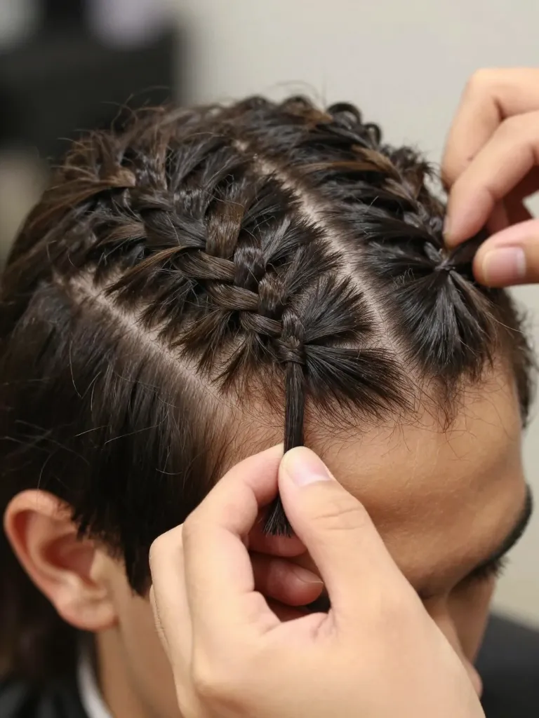 Step 2: Anchor the Braid at the Hairline — No Synthetic Hair Yet