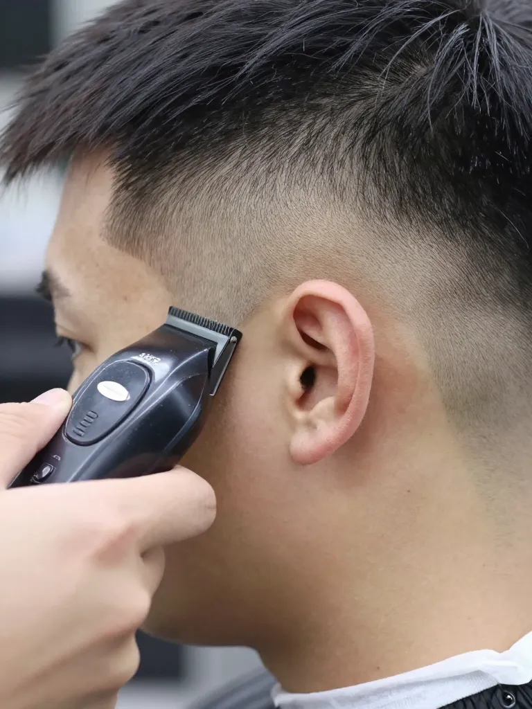 Tapering around the ears with precision clippers