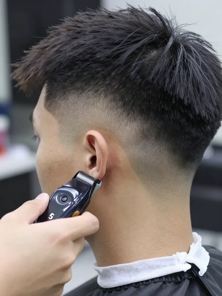 Tapering the neckline for a clean, defined edge