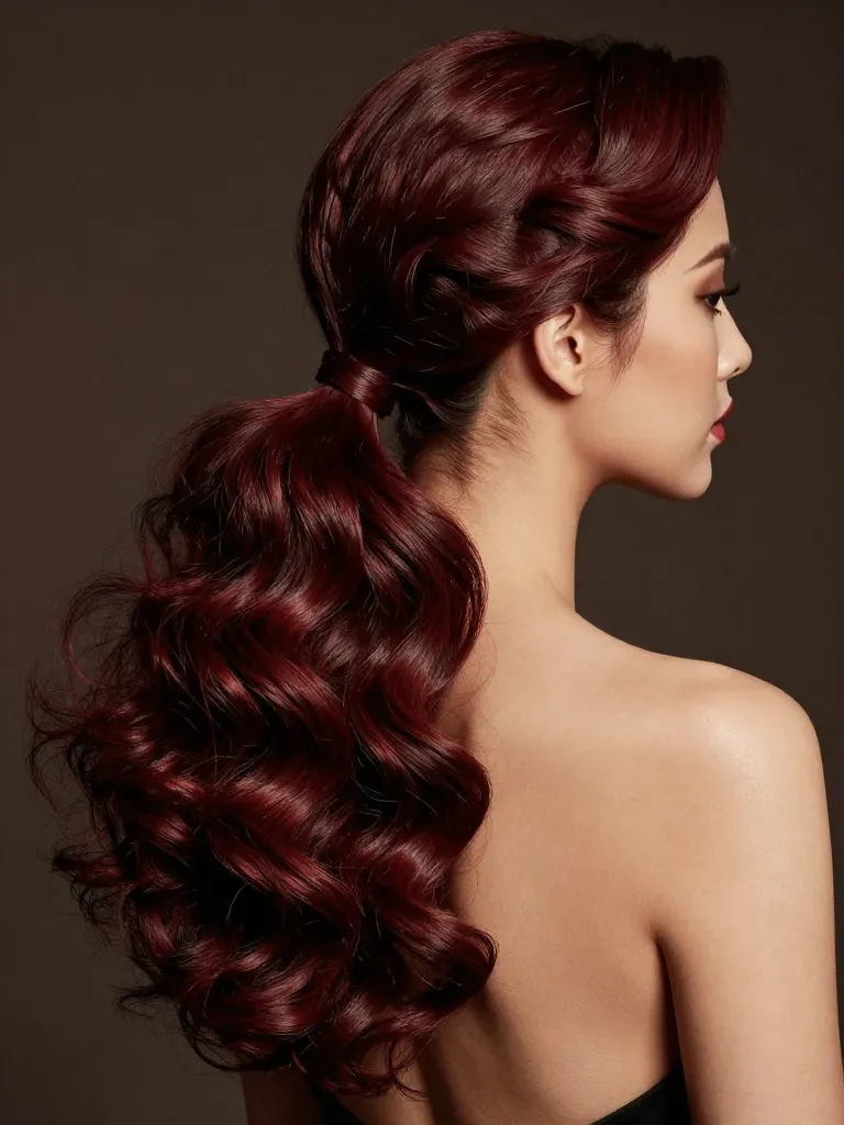 3. Voluminous Low Ponytail Utah Curl