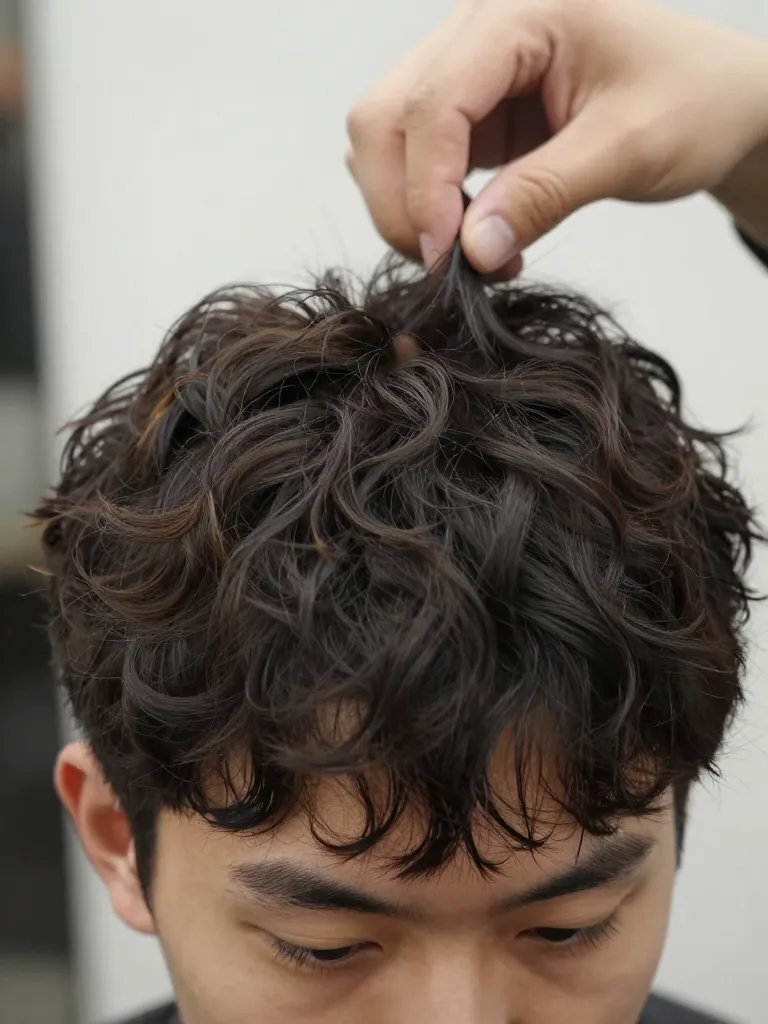 Step 2: Cut the Crown for Maximum Volume - The Wolf Cut for Men