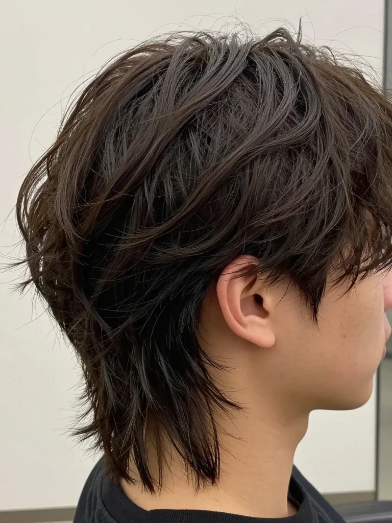 Step 3: Build the Cascading Side Layers - The Wolf Cut for Men